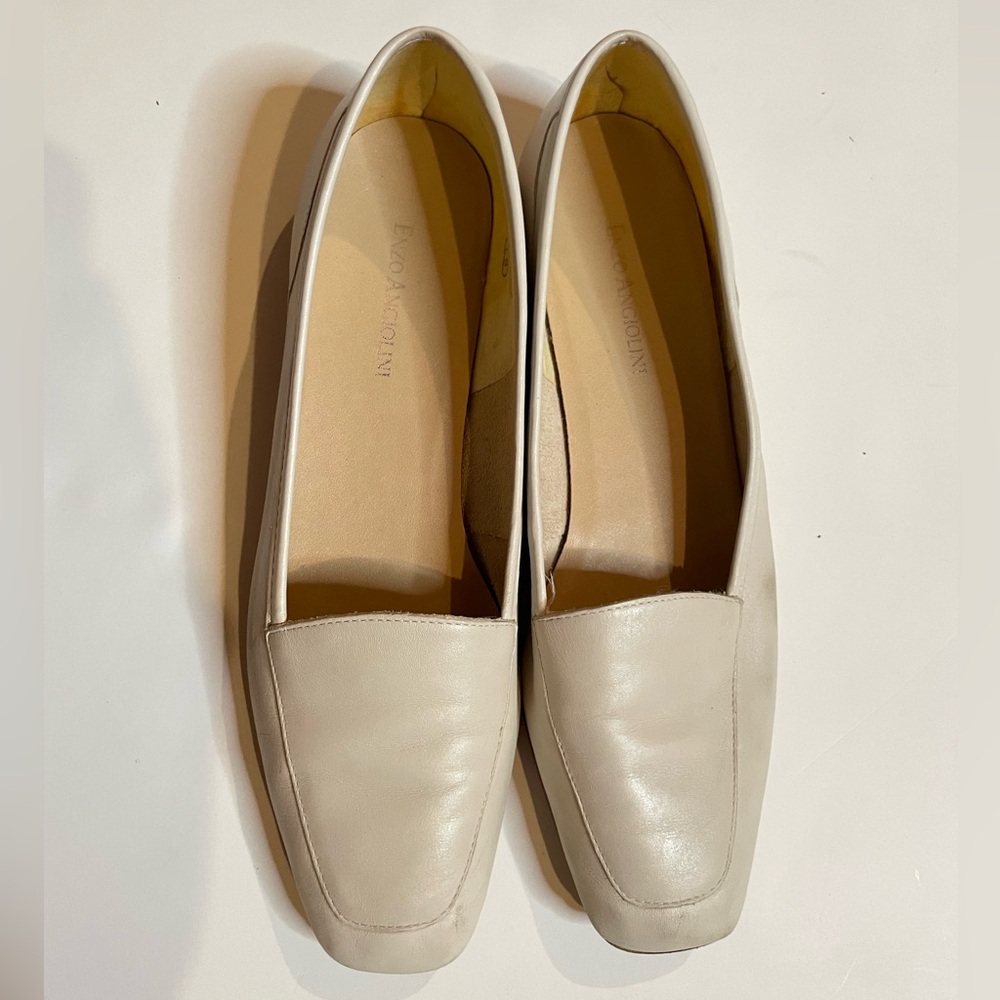Enzo Angiolini Leather Flats Women’s Size 9 White - Picture 2 of 10